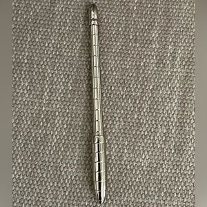 ⭐️COA⭐️LOUIS VUITTON Stilo Agenda Silver Tone Ballpoint Pen 💯Authentic